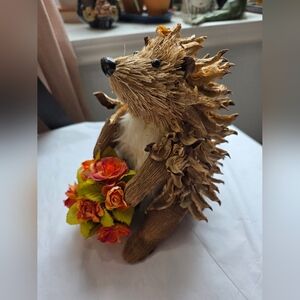 Adorable Sisal Hedgehog with Flowers